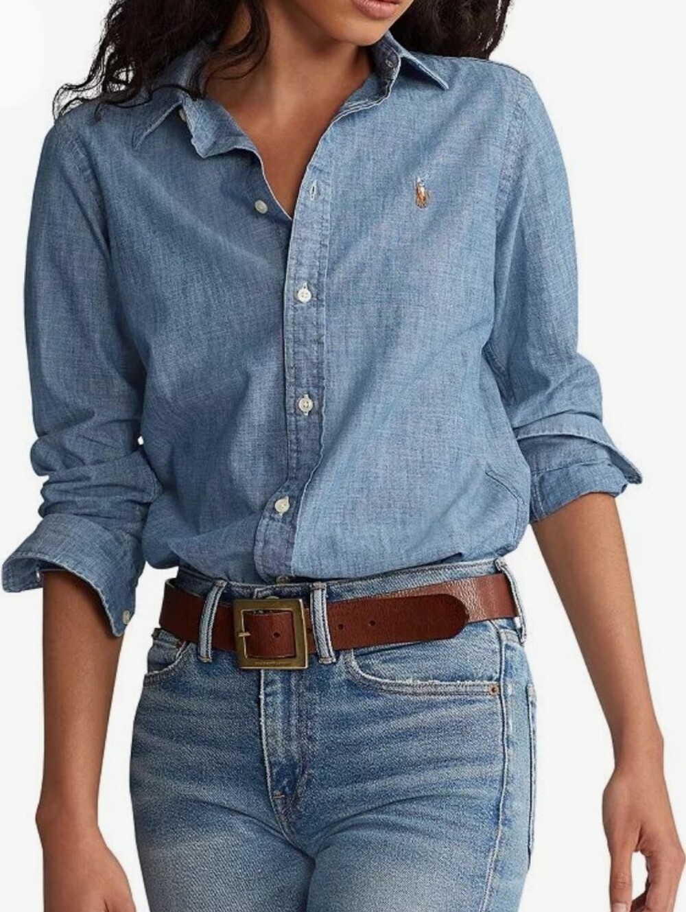 Polo Ralph Lauren Light Blue Denim Button-Down Shirt XS